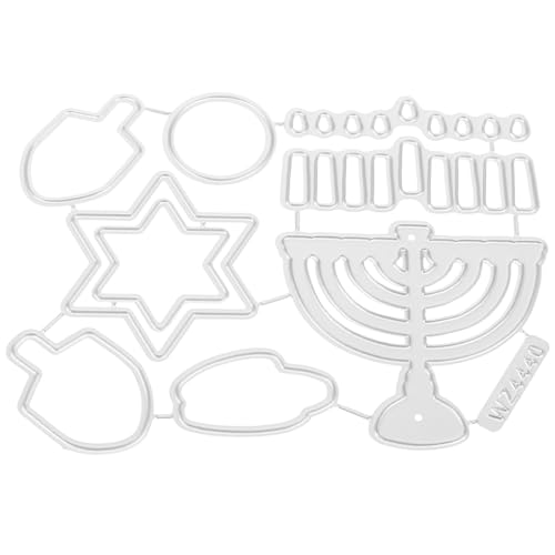 WSDMAVIS Chanukkah-Metall-Stanzformen aus Karbonstahl, DIY-Prägepapier-Stanzformen und dekorative Schablonen zum Basteln, Stanzformen für Alben und Sammelalben, 1 Stück von WSDMAVIS