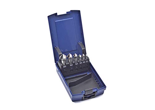 WSH-TOOLS VA-Kegelsenker Set 6-teilig HSS-E Co5 unbeschichtet 6,3 mm - 20,5mm DIN 335 Form C 90° Winkel in Rosebox von WSH-TOOLS