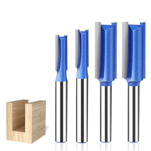 WSOOX Professional Nutfräser Set 4 Stück Fräser für Oberfräse mit 6mm Schaft Holzfräser Ø1/4",5/16",3/8",1/2" von WSOOX