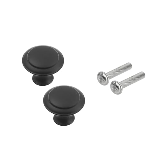 WSQHAO Schrankknöpfe 20 Stück runde Schrankgriffe, Schubladenknäufe, Türgriffe, Kleiderschrankgriffe, Möbelbeschlag, Schrank- und Kommoden-Hardware Für Schränke(23mm-Black) von WSQHAO