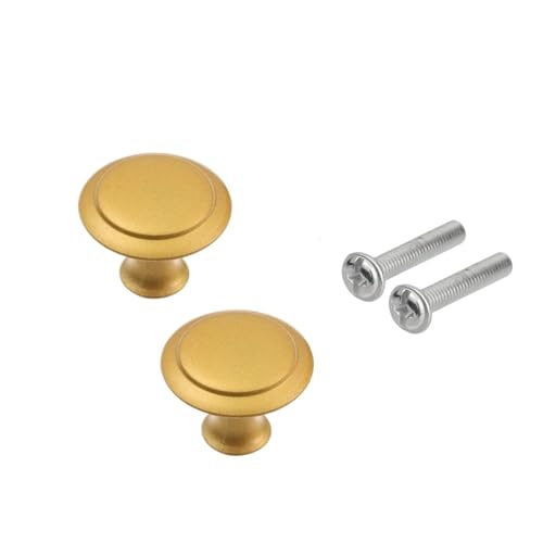 WSQHAO Schrankknöpfe 20 Stück runde Schrankgriffe, Schubladenknäufe, Türgriffe, Kleiderschrankgriffe, Möbelbeschlag, Schrank- und Kommoden-Hardware Für Schränke(23mm-Gold) von WSQHAO