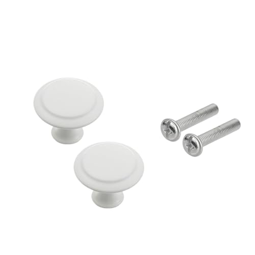 WSQHAO Schrankknöpfe 20 Stück runde Schrankgriffe, Schubladenknäufe, Türgriffe, Kleiderschrankgriffe, Möbelbeschlag, Schrank- und Kommoden-Hardware Für Schränke(23mm-White) von WSQHAO