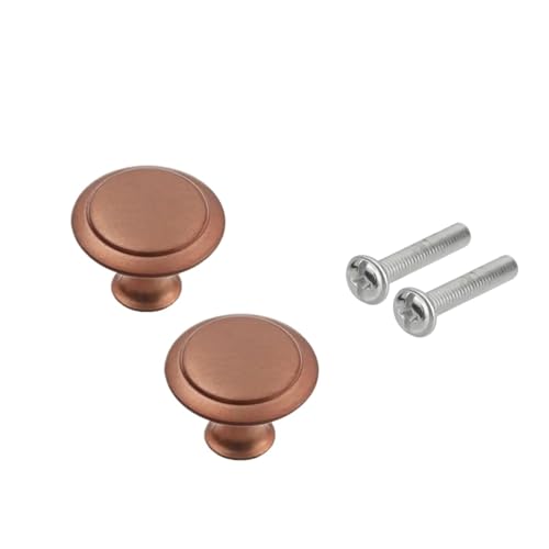 WSQHAO Schrankknöpfe 20 Stück runde Schrankgriffe, Schubladenknäufe, Türgriffe, Kleiderschrankgriffe, Möbelbeschlag, Schrank- und Kommoden-Hardware Für Schränke(27mm-red Bronze) von WSQHAO