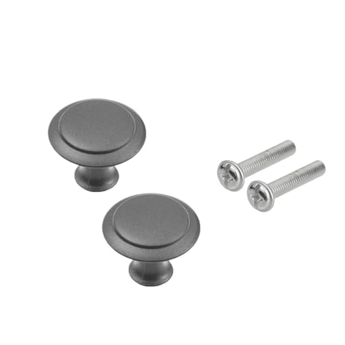 WSQHAO Schrankknöpfe 20 Stück runde Schrankgriffe, Schubladenknäufe, Türgriffe, Kleiderschrankgriffe, Möbelbeschlag, Schrank- und Kommoden-Hardware Für Schränke(30mm-Grey) von WSQHAO