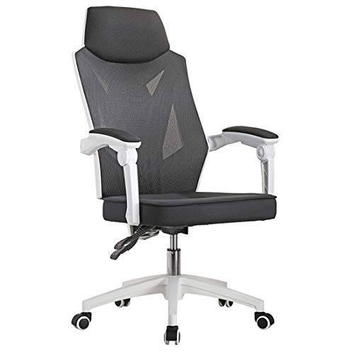 WSYSHHG Bürostuhl, ergonomischer Drehstuhl, Bürostuhl, E-Sport-Armlehnen, hohe Rückenlehne, Netzstoff, Sport-Rennstuhl, Weiß von WSYSHHG