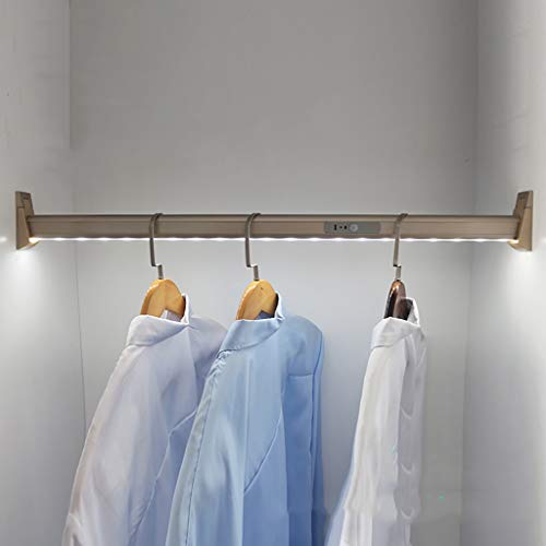 2-in-1-Kleiderstange mit LED-Beleuchtung, 50–130 cm erhältlich, Betrieb mit Lithiumbatterie, Tragkraft 50 kg, Feito na China von WSYSHHGR