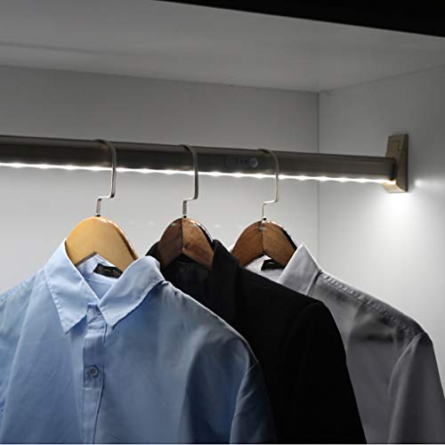 WSYSHHGR Kleiderstange zum Aufhängen von Kleidung, Kleiderstange mit integrierter LED-Beleuchtung, Betrieb mit Lithiumbatterie, Kleiderstange aus Aluminium Feito NA China von WSYSHHGR