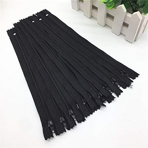 WUDOLI Stoffverschluss 10 stücke 3# Schwarze Reißverschlüsse, Mehrzweck-geschlossene Nylon-Spulen-Reißverschlüsse, Schneider-Nähen Handwerk # 05, zum Nähen (Color : Schwarz, Size : 20cm 8inch) von WUDOLI