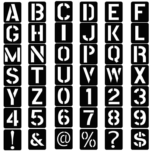 WUDQIJI Buchstabennummer Vorlage 42 Stück Buchstaben Schablone Kunststoff Schablonen Stencils for Letters Letter Templates Stencil Alphabet Schablonen Buchstaben Zahlen Zeichen Schablonen von WUDQIJI
