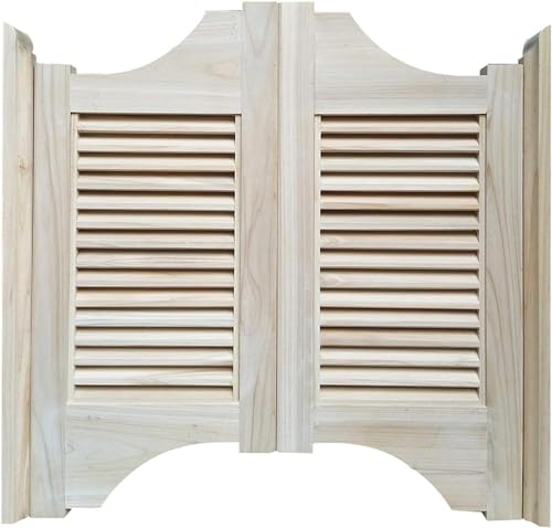 WUHUQN Innen Massivholz Schaukeltür, Küche Teiler Zaun Tür Inklusive Scharniere, Indoor Premade Louvered Wohnzimmer Swing Tür, Auto Schließen, für Bar Küche Treppen von WUHUQN