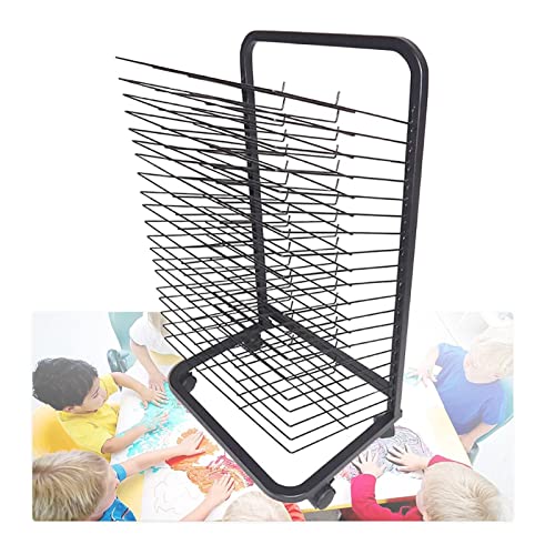 WUHUQN Mobile Art Storage Rack Metal A3, 8K Oil Painting Board Clothes Rack, Educational Product Clothes Rack, Space Saving Rack with Rollers von WUHUQN