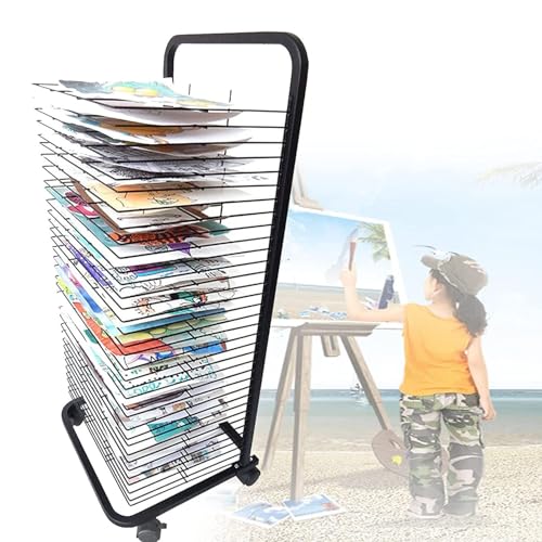 WUHUQN Mobile Paint Drying Rack - Steel Drying Painting Racks, Art Drying Rack, Flexible Shelves Mobile Art Cart, Educational Product Drying Rack, Space Saving Shelf, for Classroom, Art Club von WUHUQN