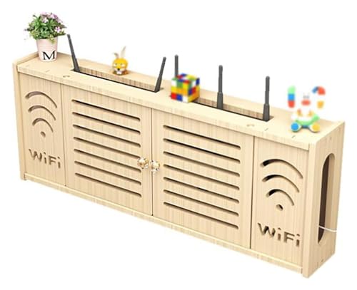 WUHUQN Router-Regal, Wandhalterung, WiFi-Router-Aufbewahrungsbox, WLAN-Router-Aufbewahrungsbox, Heim- und Büro-WLAN-Router, verstellbare Kabelbox, Hider Cord Management Container von WUHUQN