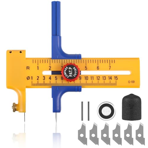 Kreiszeichner Kreisschneider Papier Kreisschneider für Kreise von 1-15cm Circle Cutter zum Schneiden von Papierkarton Leder von WUISOLQP