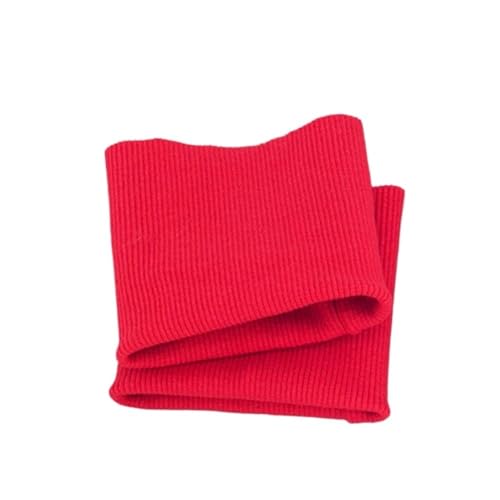 1 Paar elastische Strickbündchen aus reiner Baumwolle, für Frühling und Herbst, dehnbar, für Kleidung, Jacke, Mantel, weiche Bündchen zum Nähen (rot) von WUJIHE