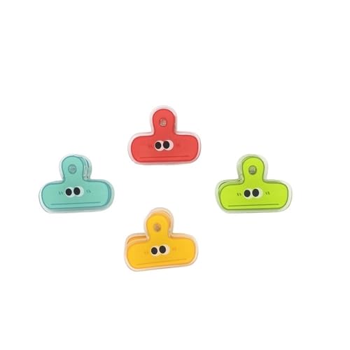 4 Stück mehrfarbige Acryl-Binder-Clips, Planer-Clips, Büroklammern, Bürodekoration, Schulbedarf, Schreibwaren (A 4er-Pack) von WUJIHE