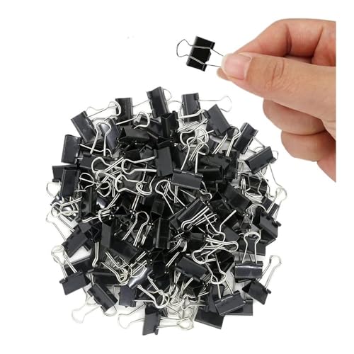 Mini-Binder-Clips, schwarz, 50 Stück, kleine Büroklammer für Zuhause, Schule, Büro und Geschäft, 15 mm von WUJIHE