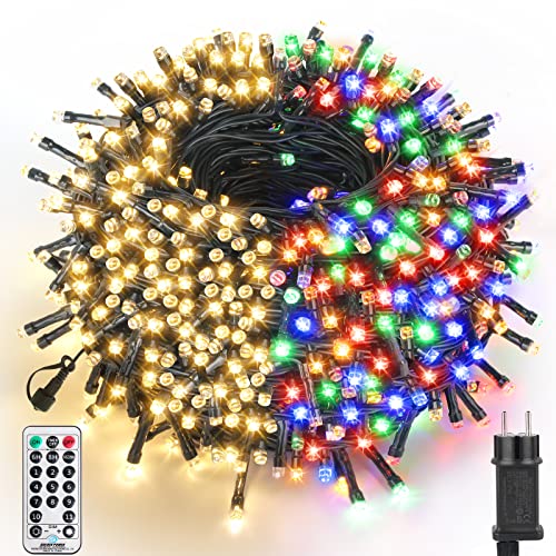 WUJUN 30m 300 LED Weihnachten Halloween Lichterketten, End-to-End Stecker Speicherfunktion Outdoor Indoor Lichterkette Weihnachtsbaum, Garten, Party, Hochzeit (Warmweiß & Mehrfarbig) von WUJUN