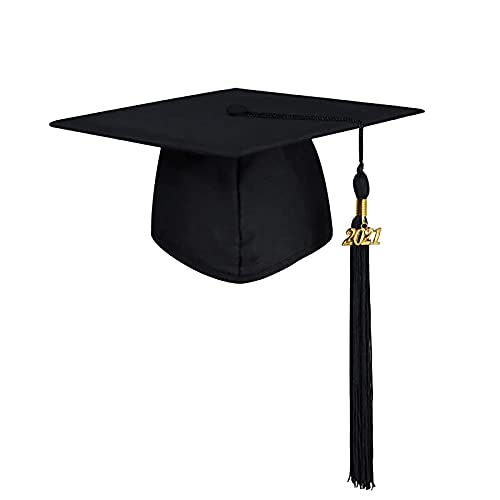 Doktorhut Abschluss Hut Uni Akademiker Bachelor Master College Graduation Cap 2021Jahreszahl Anhänger,Graduation Cap Unisex, Erwachsene Abiturmütze mit Quaste für Abschlussfeiern Universität (1pcs) von WULOFA