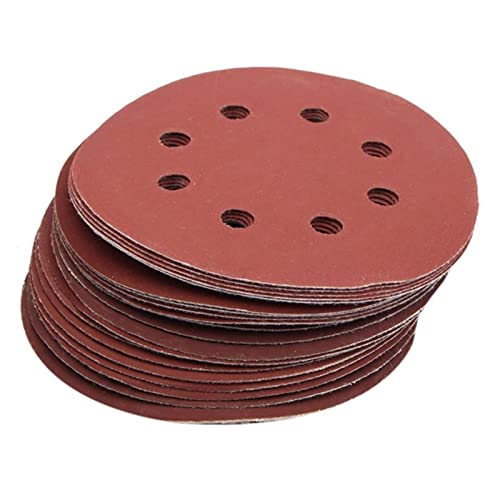 Schleiferpads Schleifpolster, Sandpapier, 20pcs 125 mm 5 Zoll Hakenschleife Schleifscheiben 8 Loch-Schleifpapierkissen Set 40Grit-3000Grit Schleifscheifungsscheiben-Schleifpolierwerkzeuge, Grit 80 Pol von WUPNGS