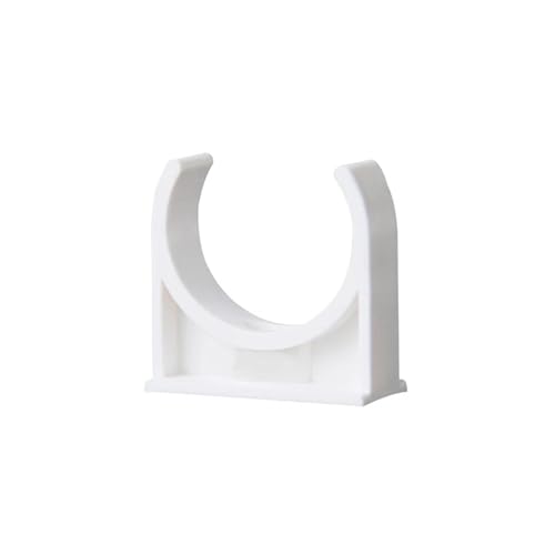 WUPNGS PVC-Leitungsklemmen 5PCS PVC Rohr Klemmen U-Typ Kunststoff Rohr Clip Rohr Unterstützung Halter 20/25/32/40/50mm PVC Rohr Anschluss Garten Bewässerung Armaturen(White,20MM) von WUPNGS