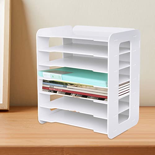 7-Tier Schreibtisch-Organizer, Holz Office Home Desktop Briefablage Dokumentenhalter, A4-Papierablage für Zuhause, Büro, Schule von WUPYI2018