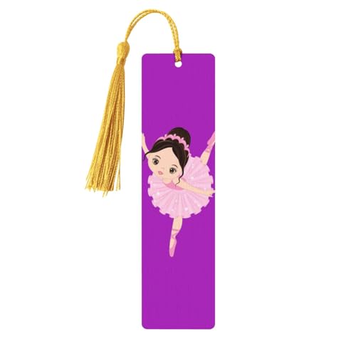 Lesezeichen aus Holz, Motiv: kleine Ballerina, tanzendes Mädchen, mit Quasten, Lesezeichen, Etikett, Ornament, personalisierte Dekoration von WURTON