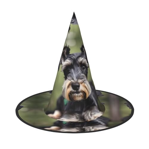 Niedlicher Schnauzer-Druck, lustige Halloween-Hüte, Hexenhüte für Männer, Frauen, Halloween-Partys, Kostüme, Events von WURTON