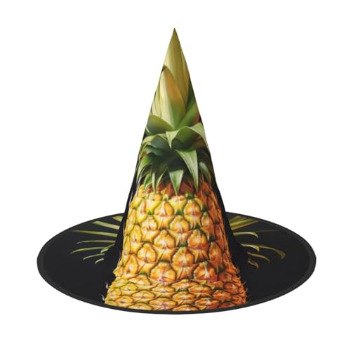 WURTON Ananas-Malerei, Druck, Halloween, Hexenhut, Erwachsene, Halloween, Hut, Kostüme, Hexenhüte, Halloween-Dekoration, Party von WURTON