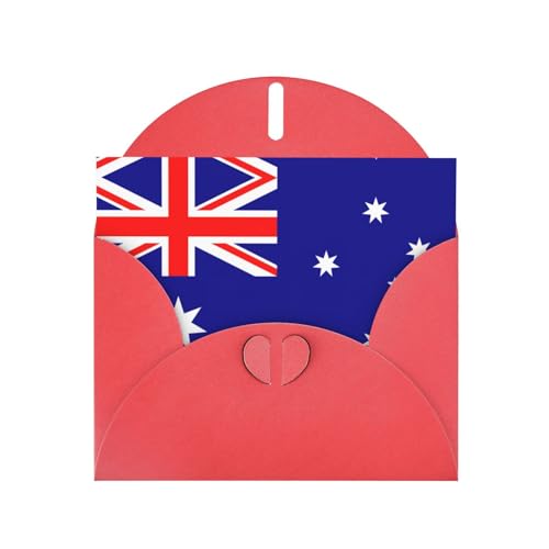 WURTON Australische Flagge Kunstdruck Grußkarten elegant halb Klappkarten 4 x 6 Umschläge - Partyeinladungen von WURTON