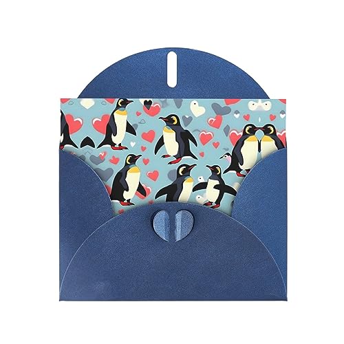 WURTON 'I Love Penguins' kunstvolle Grußkarten elegant halb Klappkarten 4 x 6 Umschläge - Partyeinladungen von WURTON