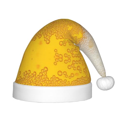 WURTON Weihnachtsmütze mit Bierschaumdruck, Unisex, Weihnachtsmütze für Kinder, Weihnachtsmannmütze für festliche Partys, Weihnachten, Neujahr von WURTON