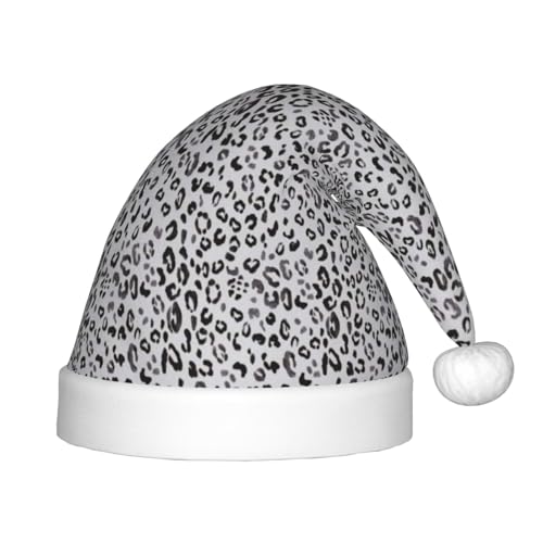 WURTON Weihnachtsmütze mit Leopardenmuster, Unisex, Weihnachtsmannmütze für Kinder und Erwachsene, Weihnachtsgeschenk von WURTON