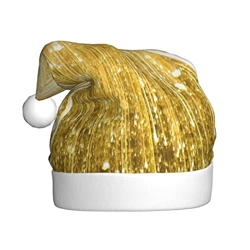 WURTON Weihnachtsmütze mit goldfarbenem Glitzer-Druck, Unisex, Weihnachtsmütze für Damen und Herren, Weihnachtsmütze für Partyzubehör, Dekoration von WURTON