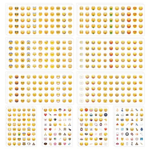 20 Blätter Emoji Sticker, Meme Sticker, Smiley Aufkleber, Sticker Smiley, emoji aufkleber, Smiley Sticker, Notizbuch Dekoration Kinderalbum Etiketten Dekorative Buchstaben Basteln für Jeden Geeignet von WUSANNA