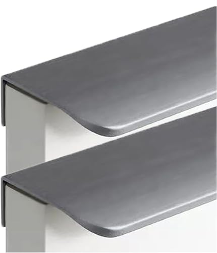 Küchenschrankgriffe, Fingergriffe, Schrankgriff aus Aluminiumlegierung, unsichtbarer Türknauf, Küchengriffe, Fingerkantenzug, Schubladengriffe, Möbelknöpfe, Grau, 2 Stück(Overall length 1000mm) von WUSHADEHANS