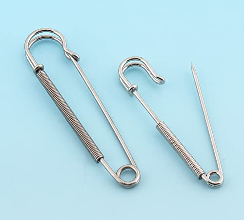 WUSHADEHANS Große Sicherheitsnadeln, 10 Stück 57mm Silber Pins Große Charming Pins Metall Pins Brosche Pins DIY Kilt Pins Decke von WUSHADEHANS