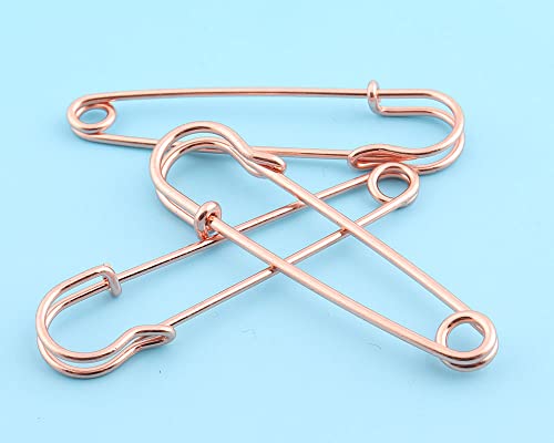 WUSHADEHANS Große Sicherheitsnadeln, 15 Stück 65/75mm Rosegold Pins Anstecknadel for Decke Metall Pins Brosche Pins DIY Pin Decke(65mm) von WUSHADEHANS