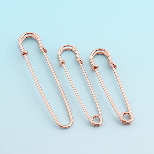 WUSHADEHANS Große Sicherheitsnadeln, 20 Stück 64mm/70mm/100mm Roségold Pins Große Pins Metall Pins DIY Kilt Pins Decke Brosche Pins for Kleidungsstück(L(100mm)) von WUSHADEHANS