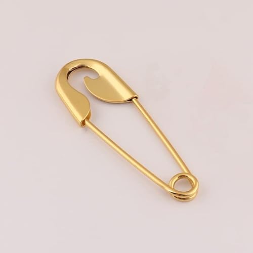 WUSHADEHANS Große Sicherheitsnadeln, 5 Stück 10 mm große Bastelnadeln, goldfarben/rosévergoldet, Anstecknadel, Maschenmarkierer, Metallnadeln, Loops, Charms(Gold) von WUSHADEHANS