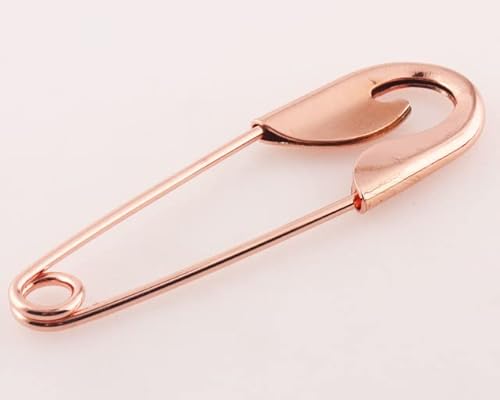 WUSHADEHANS Große Sicherheitsnadeln, 5 Stück 10 mm große Bastelnadeln, goldfarben/rosévergoldet, Anstecknadel, Maschenmarkierer, Metallnadeln, Loops, Charms(Rose Gold) von WUSHADEHANS