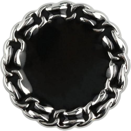 WUSHADEHANS Nähknöpfe, Metallknöpfe, Mantelknöpfe, Knöpfe mit Ölverfahren for Kleidung, 15/20/25 mm, 6 Stück(Black,15mm) von WUSHADEHANS