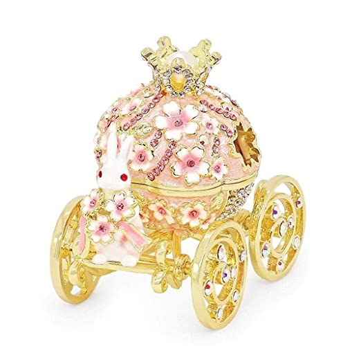 WUTIANBAO Schmuckaufbewahrung Schmuckkästchen High-End-Rosa-Schmuck-Aufbewahrungsbox Carriage Cherry Blossom Proposal Ring Box Handbemalte Schmuckschatulle. Schmuckschatulle Damen von WUTIANBAO