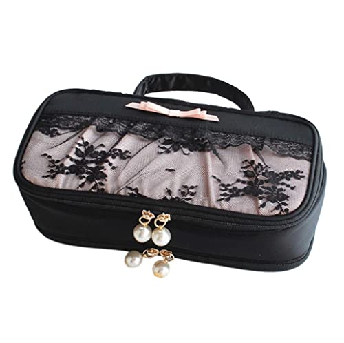 WUTIANBAO Schmuckaufbewahrung Schmuckkästchen Reise-Schmuckkästchen-Organizer-Tasche Mit Strapazierfähigem Griff 2-in-1-Make-up-Box Für Frauen Und Mädchen. Schmuckschatulle Damen von WUTIANBAO