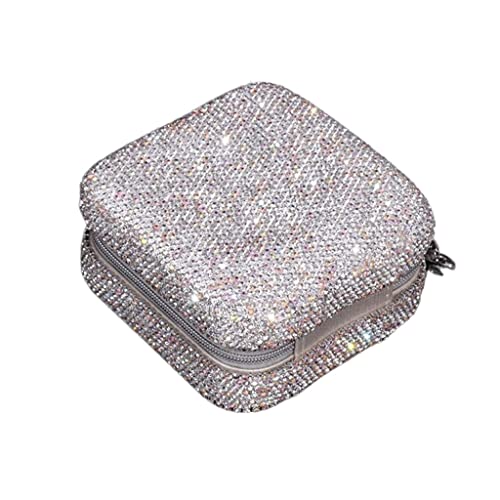 WUTIANBAO Schmuckaufbewahrung Schmuckkästchen Travel Ring Box Handbesetzte Diamant-Schmuckschatulle Tragbare Schmuck-Aufbewahrungsbox Für Mädchen Und Frauen, Ohrringe. Schmuckschatulle Damen(A) von WUTIANBAO