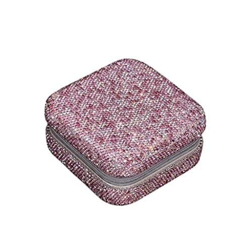 WUTIANBAO Schmuckaufbewahrung Schmuckkästchen Travel Ring Box Handbesetzte Diamant-Schmuckschatulle Tragbare Schmuck-Aufbewahrungsbox Für Mädchen Und Frauen, Ohrringe. Schmuckschatulle Damen(B) von WUTIANBAO