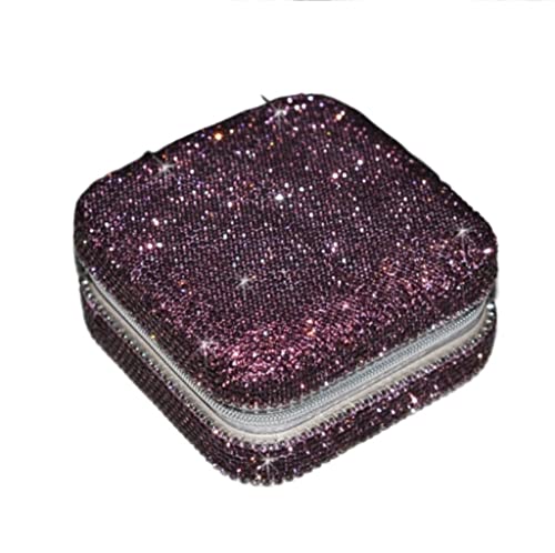 WUTIANBAO Schmuckaufbewahrung Schmuckkästchen Travel Ring Box Handbesetzte Diamant-Schmuckschatulle Tragbare Schmuck-Aufbewahrungsbox Für Mädchen Und Frauen, Ohrringe. Schmuckschatulle Damen(E) von WUTIANBAO