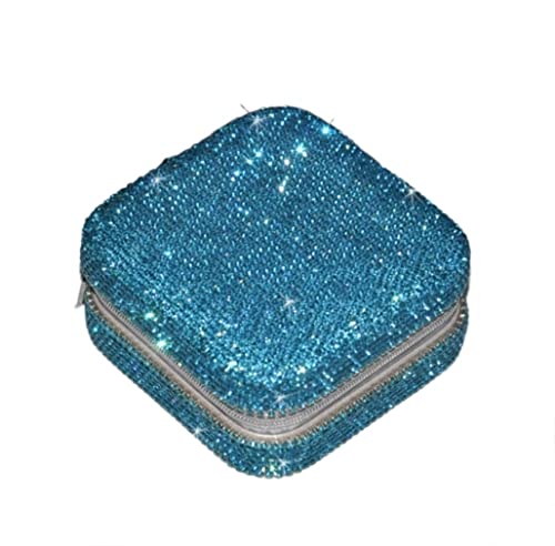 WUTIANBAO Schmuckaufbewahrung Schmuckkästchen Travel Ring Box Handbesetzte Diamant-Schmuckschatulle Tragbare Schmuck-Aufbewahrungsbox Für Mädchen Und Frauen, Ohrringe. Schmuckschatulle Damen(G) von WUTIANBAO