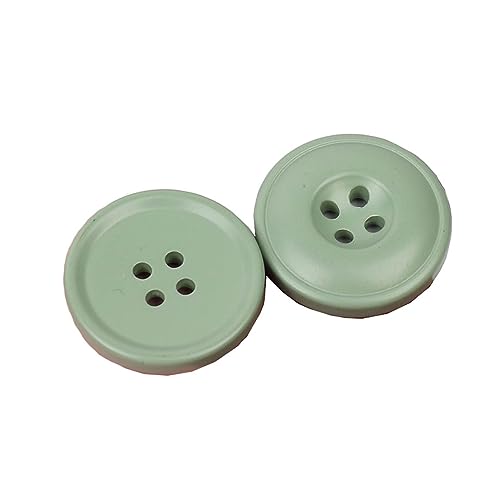 WUUKEPSG Harzknöpfe Mit 4 Löchern, Nähzubehör, 12 Stück Für Kleidung, Dekorative Kunststoffknöpfe Diy/Green/18Mm von WUUKEPSG