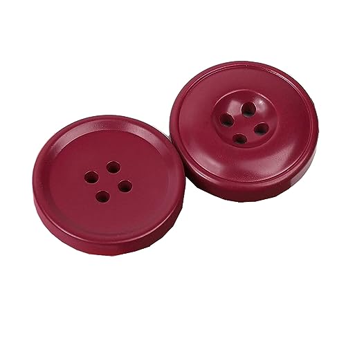 WUUKEPSG Harzknöpfe Mit 4 Löchern, Nähzubehör, 12 Stück Für Kleidung, Dekorative Kunststoffknöpfe Diy/Wine Red/15Mm von WUUKEPSG